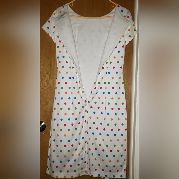 Shabby Apple white sheath dress with multi color polka dots size 6 - Picture 8 of 9